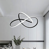 Cycle Pendant Light Fixture: Acrylic Led Chandelier In Black/White Warm/White (19.5/27.5 Width)