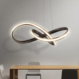 Aluminum Led Entwined Chandelier Light In Modern Style For Dining Room - Black/White/Coffee Size