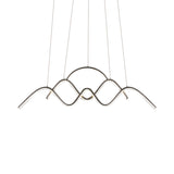 Minimalist Landscape Design Led Chandelier: Gold/Black Wavy Pendant Lamp With Warm/White Light