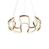 Minimalistic Coffee Twisted Chandelier Pendant: Aluminum Led Ceiling Light In Warm Or White