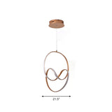 Minimalistic Coffee Twisted Chandelier Pendant: Aluminum Led Ceiling Light In Warm Or White
