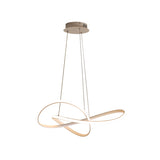 Simplicity Led Hanging Chandelier With Twisted Pendant Lamp And Acrylic Shade - 19.5/27.5