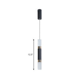 Black Tube Pendant Led Light Kit With Simple Acrylic Design Warm/White 10-12.5 Height