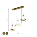 Modern Led Ring Shaped Dining Room Pendant Light In Gold/Coffee Warm/White