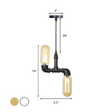 Steampunk Ceiling Chandelier With Clear/Amber Glass Capsules And 2 Lights