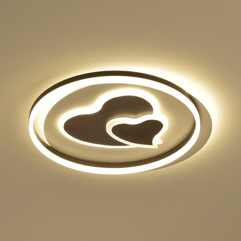 Black Ceiling Lamp: Cute 2-Loving Heart Led Light For Bedroom Adult & Child