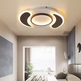 Black Acrylic Teardrop Flush Ceiling Light For Dining Room - Contemporary Led Lamp / 17 Warm