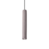 Cement Tube Pendant Light Kit: Minimalist 10/19.5 Tall Led Lamp In Grey For Bedrooms