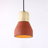 Nordic 1-Light Cement Bottle Pendant Suspension Light In Grey/Red/Green - Ideal For Restaurants Red