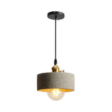 Nordic Black/Grey Bedside Pendant Light With Cement Shade And Rotary Switch Grey / B