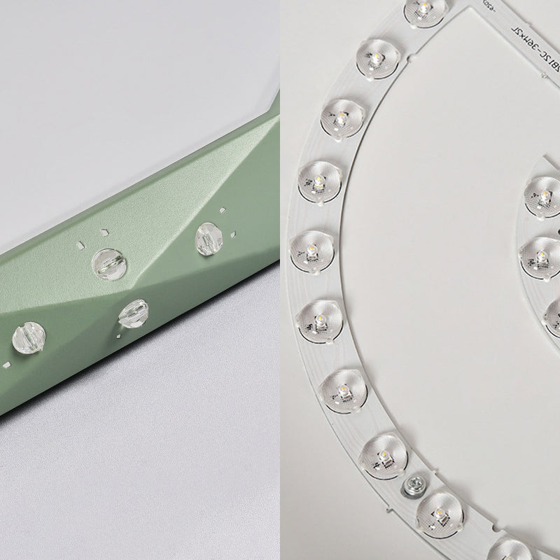 Stylish Macaron Octagon Led Ceiling Lamp For Childrens Bedroom
