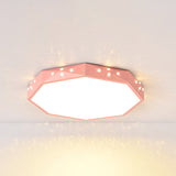 Stylish Macaron Octagon Led Ceiling Lamp For Childrens Bedroom