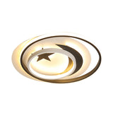 Kids Star Crescent Led Flush Mount Ceiling Light Fixture For Balcony