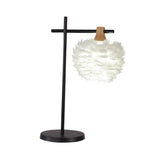 Nordic Mini Feather Table Lamp With Cross Arm - Black-White Night Light For Bedroom