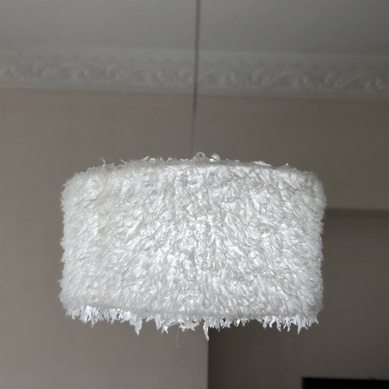 Pink & White Feather Pendant Lamp - Nordic Style / 12