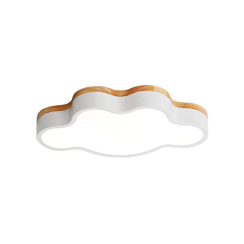 Eye-Caring Led Flush Mount Ceiling Light For Baby Bedroom - Nordic Style