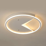 Sleek Slim Panel Led Flush Ceiling Light For Dining Room - Creative Circle Design With Acrylic White