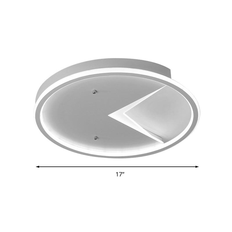 Sleek Slim Panel Led Flush Ceiling Light For Dining Room - Creative Circle Design With Acrylic White
