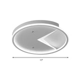 Sleek Slim Panel Led Flush Ceiling Light For Dining Room - Creative Circle Design With Acrylic White