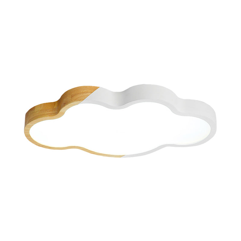 Nordic Cloud Shape Led Ceiling Light For Kids Bedroom - Acrylic Flush Mount Energy Saving