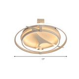 Kangaroo Baby Cartoon Led Ceiling Light - Acrylic Metal Flush Mount In White