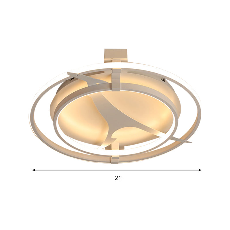 Kangaroo Baby Cartoon Led Ceiling Light - Acrylic Metal Flush Mount In White