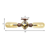 Industrial Style Amber Glass Semi Flush Mount Ceiling Light With Weathered Copper Finish - 3/4/5