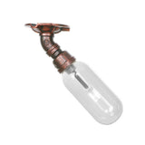 Industrial Bathroom Semi Flush Ceiling Light Fixture With Clear Glass Oval Shade In Weathered Copper