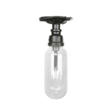 Industrial Clear Glass Semi-Flush Ceiling Light With Pipe Design