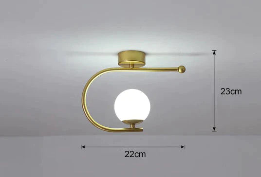 Modern Simple Corridor Lamp Circular Ceiling Golden White Light