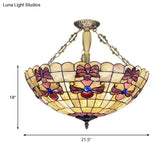 20.5’/21.5’ Wide Shell Flower Mediterranean Ceiling Flush Mount - 4 Lights Brass Semi Light