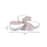 Floral White Flush Mount Ceiling Lamp With Crystal For Modern Baby Room