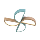 Cartoon - Inspired 4 - Head Toy Windmill Led Flush Ceiling Light For Nursing Room Wooden And Metal