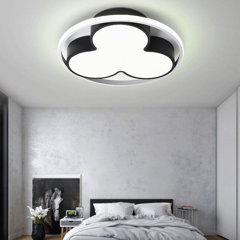 Flower Ceiling Mount Led Light For Child Bedroom - Nordic Style Acrylic Lamp Black / 16