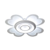 Modern Heart & Round Flush Mount Led Ceiling Light For Baby Room In White