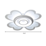Modern Heart & Round Flush Mount Led Ceiling Light For Baby Room In White