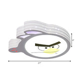 Kids Cartoon Flush Mount Ceiling Light: Modern Acrylic Fixture In White