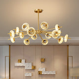 Brass Handmade Crystal Ring Chandelier 8/12/16 Lights Pendant For Living Room Ceiling