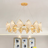Post-Modern Gold Circle Chandelier Pendant 10/20-Light Crystal Bead Ceiling Suspension Lamp 10 /