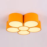 Adorable Girls Bedroom Led Ceiling Light With Cartoon Flush Mount Lamp And Flower Acrylic Shade