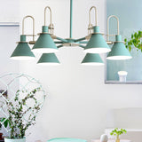 Modern Trump Metal Chandelier With Radial Design - Stylish Pendant Light For Bedrooms 6 / Green