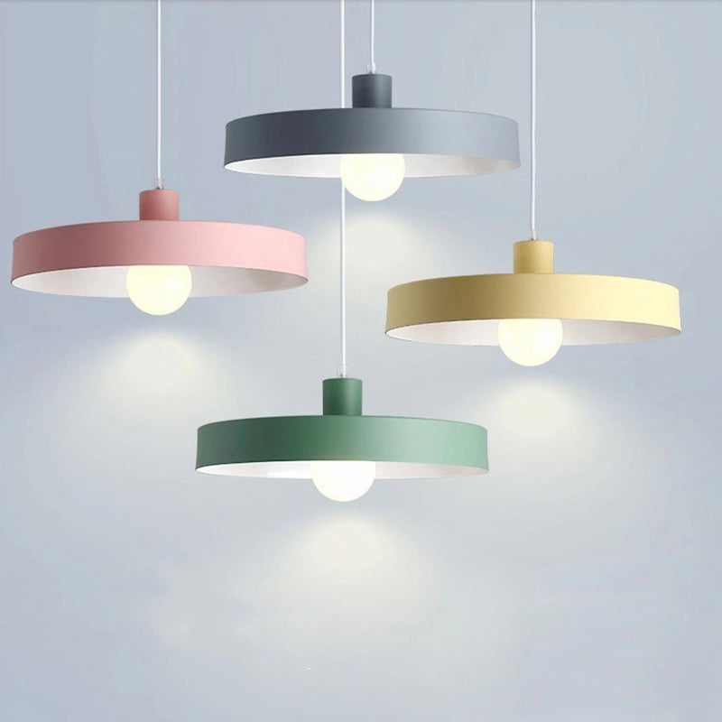 Simple Metal Shade Pendant Light Kit For Dining Room With Pot Lid Design