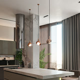 Minimalist Metal Dual-Dome Pendant Light Fixture With Clear Glass And 1 Bulb Brass