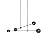 Modern Black Dome Chandelier: Metal Pendant Light For Dining Room Ceiling