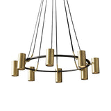 Gold Metal 8-Head Circle Chandelier: Contemporary Pendant Light For Living Room
