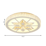 Contemporary Led Ceiling Mount Light In White With Crystal Design - Round/Hexagon/Rhombus Shape