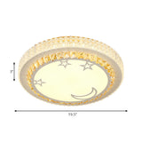 Modern Circular Flushmount Led Ceiling Light With Clear Crystal And Fun Patterns Ideal For Bedroom