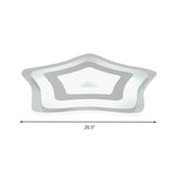 Sleek Acrylic Star Ceiling Lamp: Modern Led Flush Light In White Ideal For Hotels