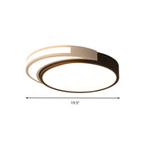 Circle Flush Mount Led Ceiling Light In Modern Black And White Acrylic Design For Bedroom