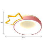 Pink Acrylic Led Cartoon Ceiling Light For Girls Bedroom
